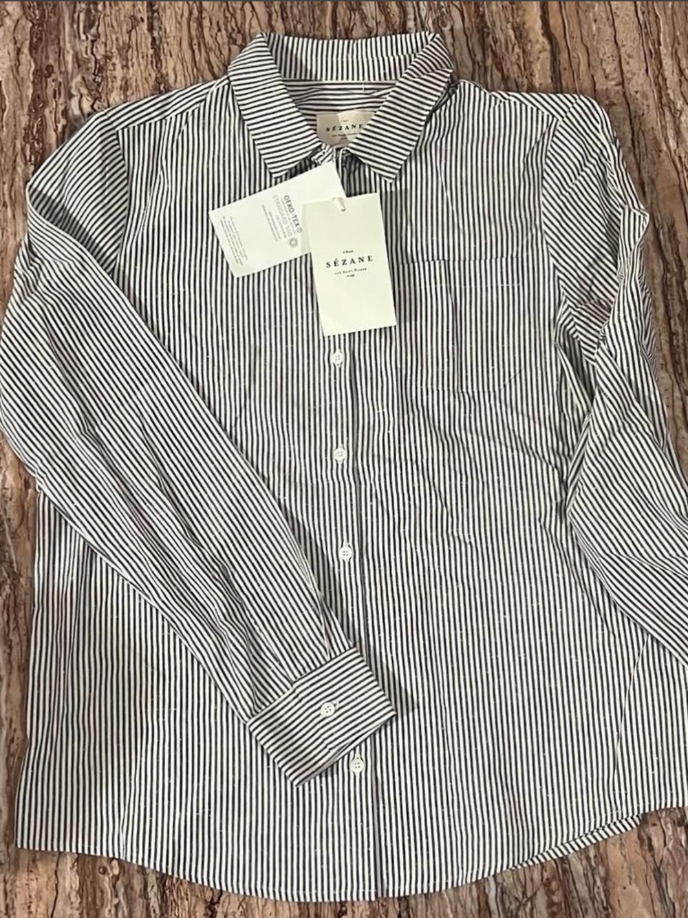 Sézane Women’s Black and White Button-Down Shirt